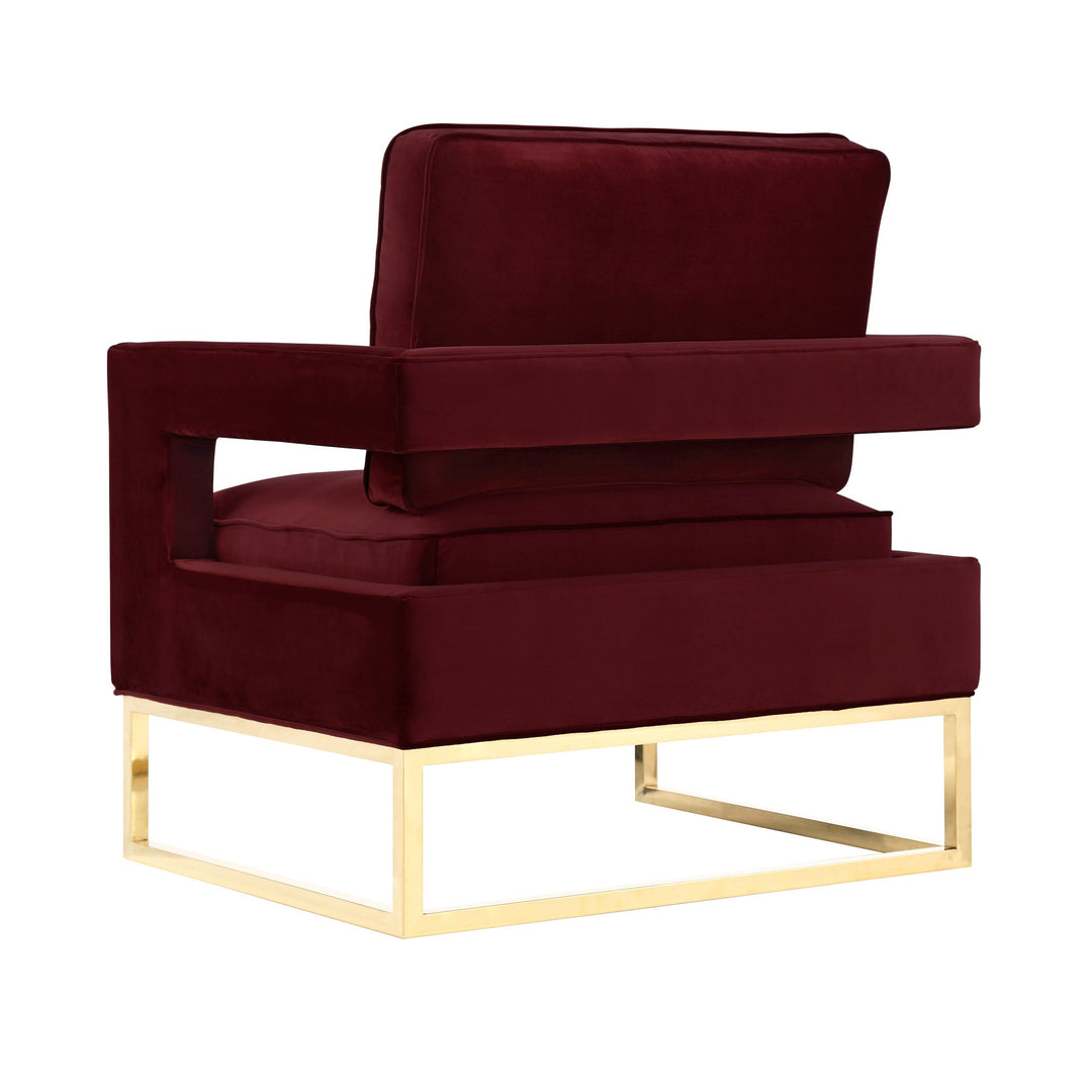 Olivia Maroon Velvet Chair