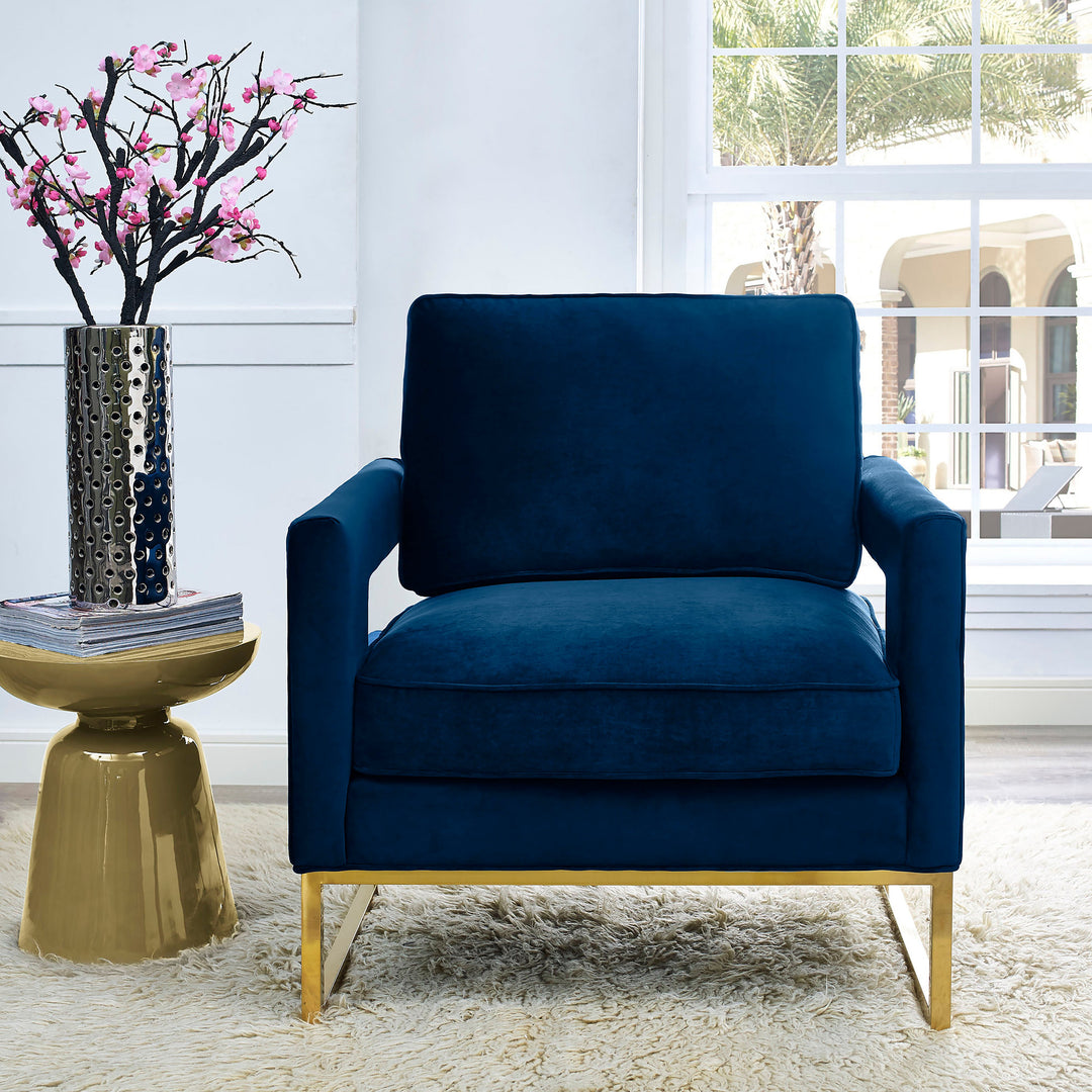 Olivia Navy Velvet Chair