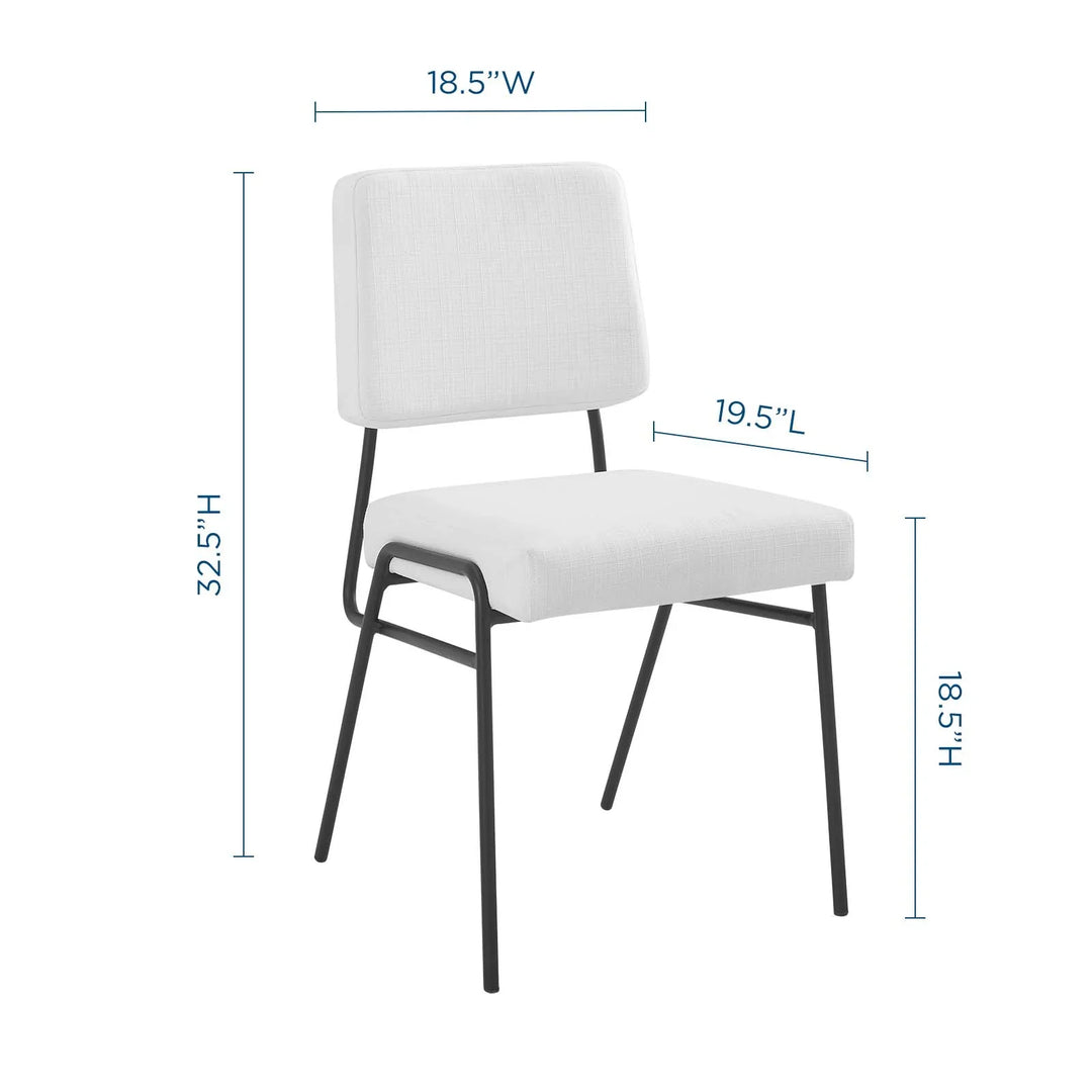Raf Fabric Dining Chair - White