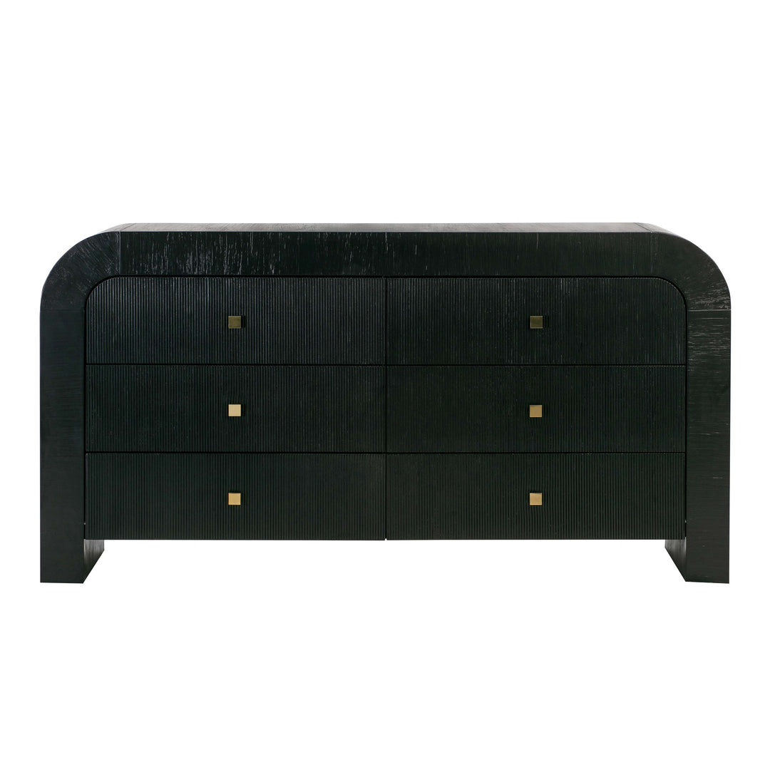 Ridge 6 Drawer Black Dresser