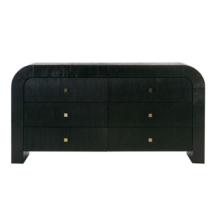 Ridge 6 Drawer Black Dresser