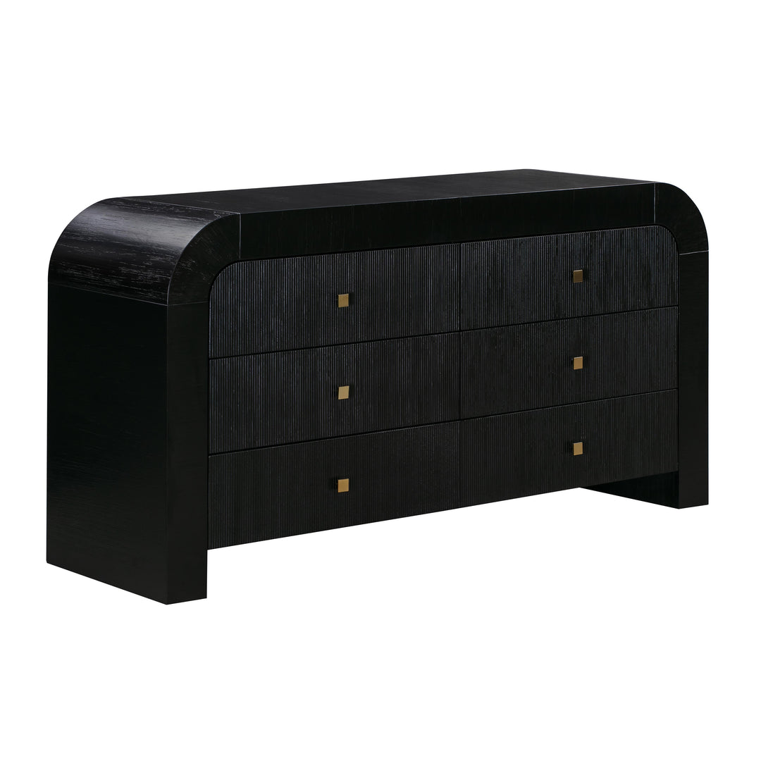 Ridge 6 Drawer Black Dresser