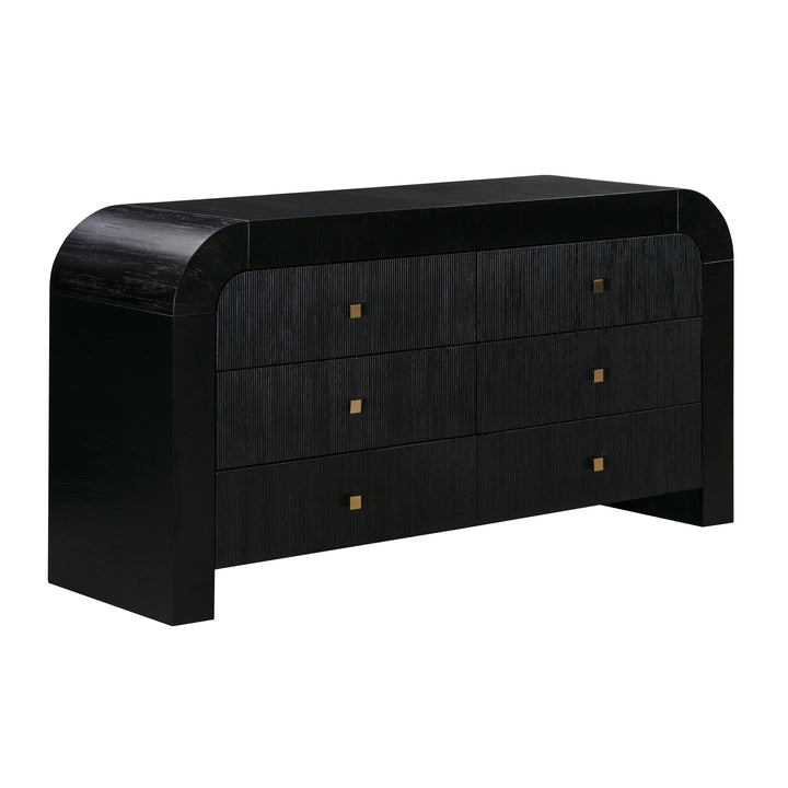 Ridge 6 Drawer Black Dresser