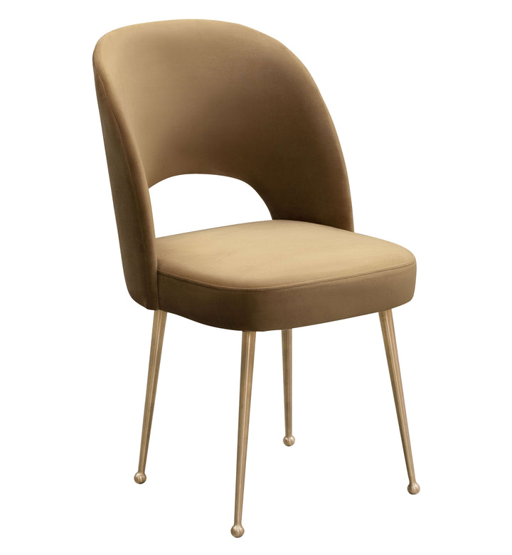 Ripple Cognac Velvet Chair