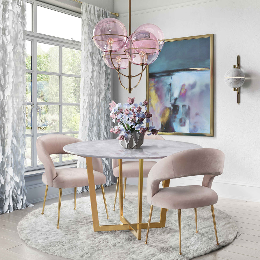 Rory Velvet Dining Chair - Blush