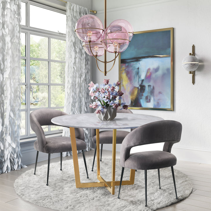 Rory Velvet Dining Chair - Gray
