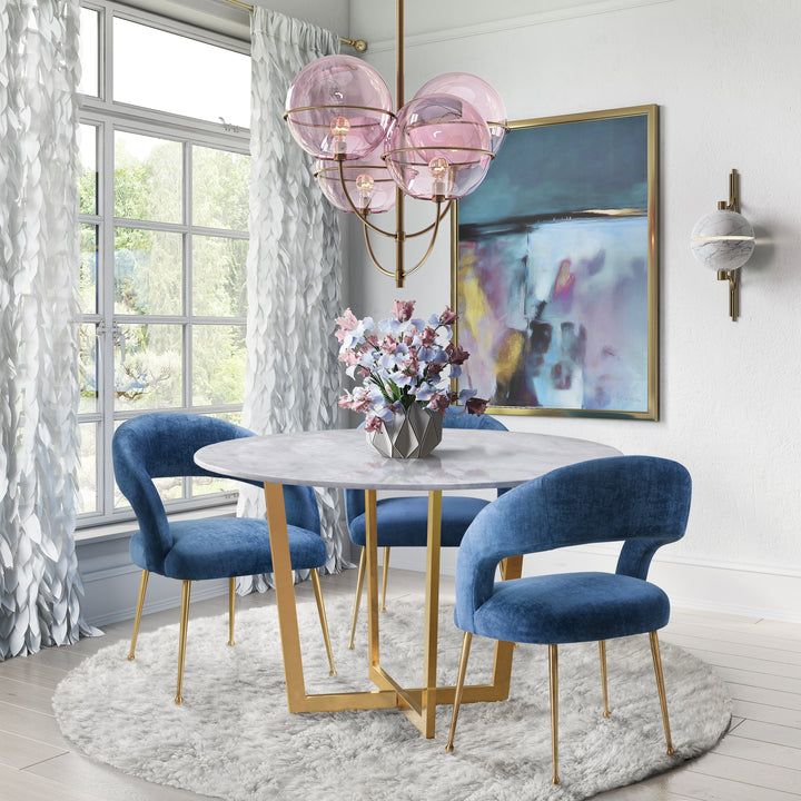 Rory Velvet Dining Chair - Navy