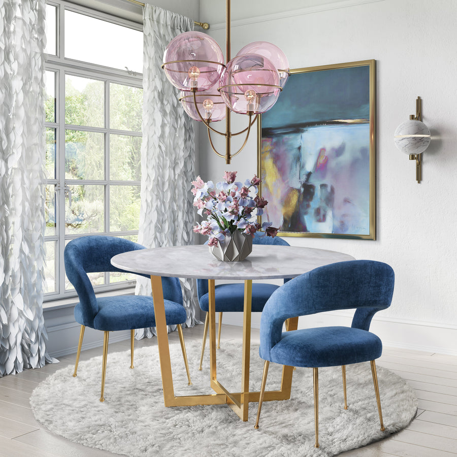 Rory Velvet Dining Chair - Navy