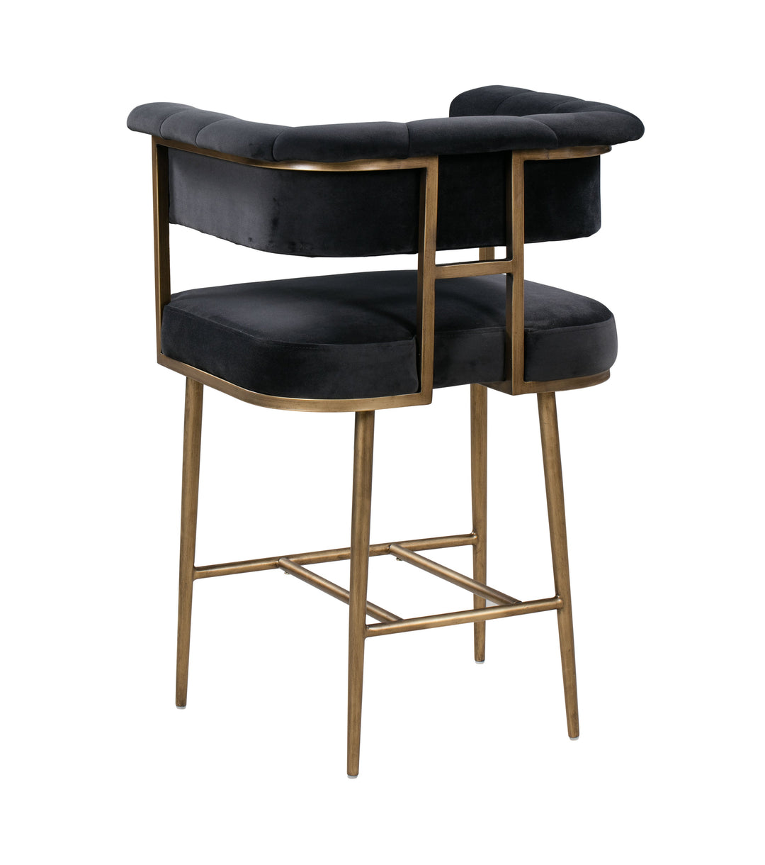 Star Grey Velvet Counter Stool