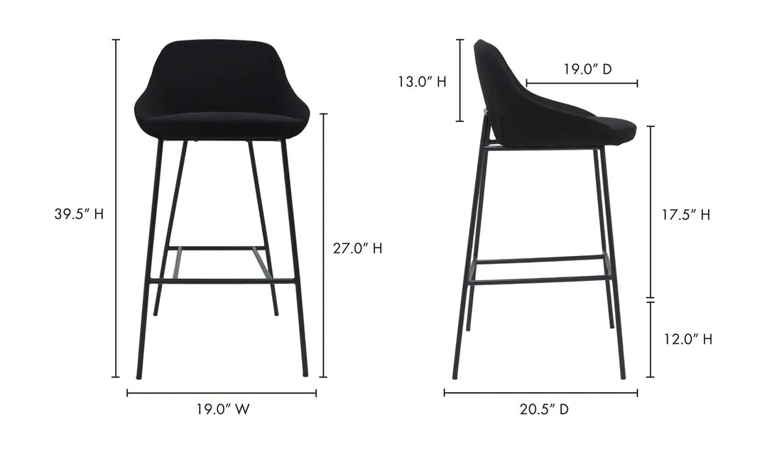 Shell Bar Stool - Black