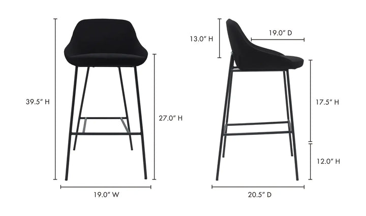 Shell Bar Stool - Black