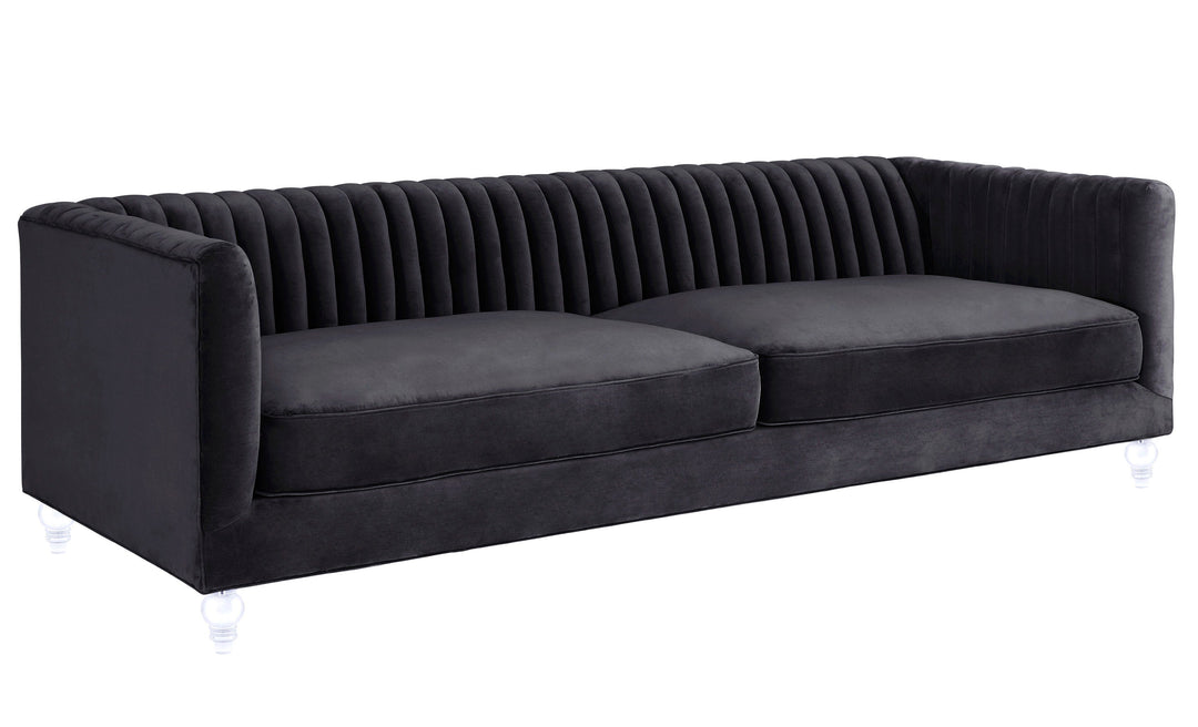 Skyline Grey Velvet Sofa