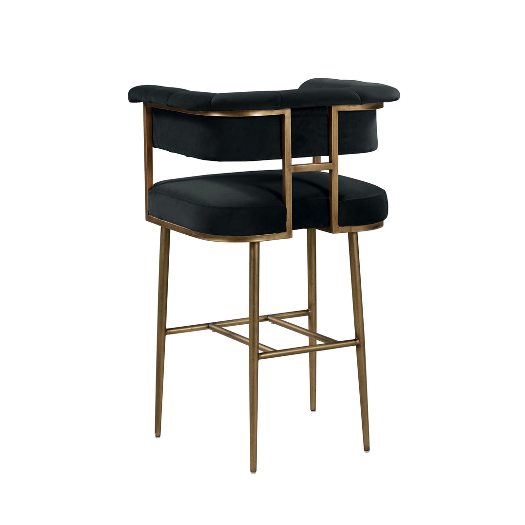 Star Grey Velvet Bar Stool