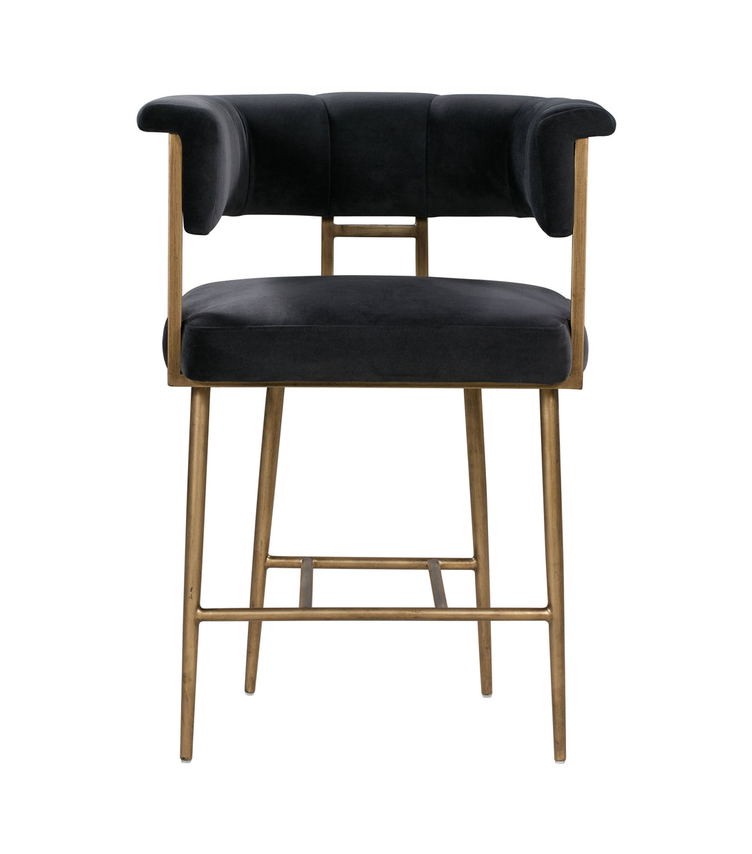 Star Grey Velvet Counter Stool