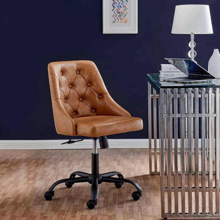 Sting Tufted Swivel Vegan Leather Office Chair
