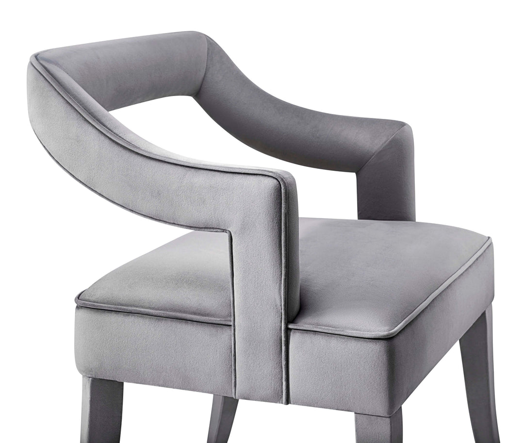 Tessa Grey Velvet Chair