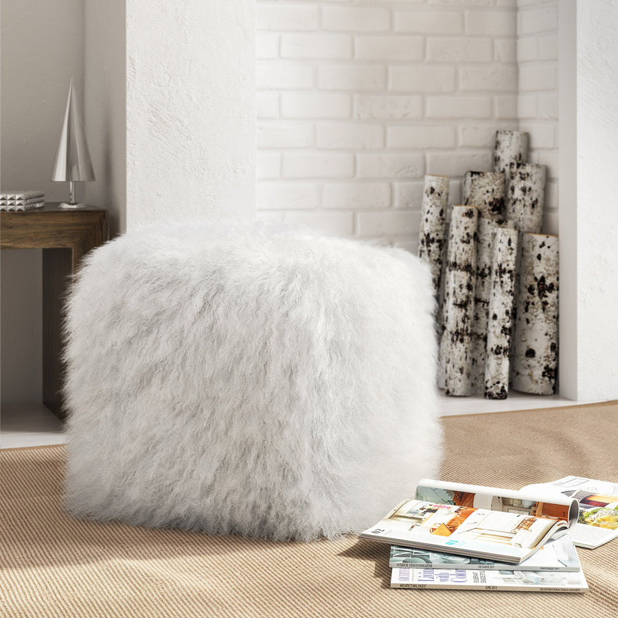Tibby Sheep White Pouf