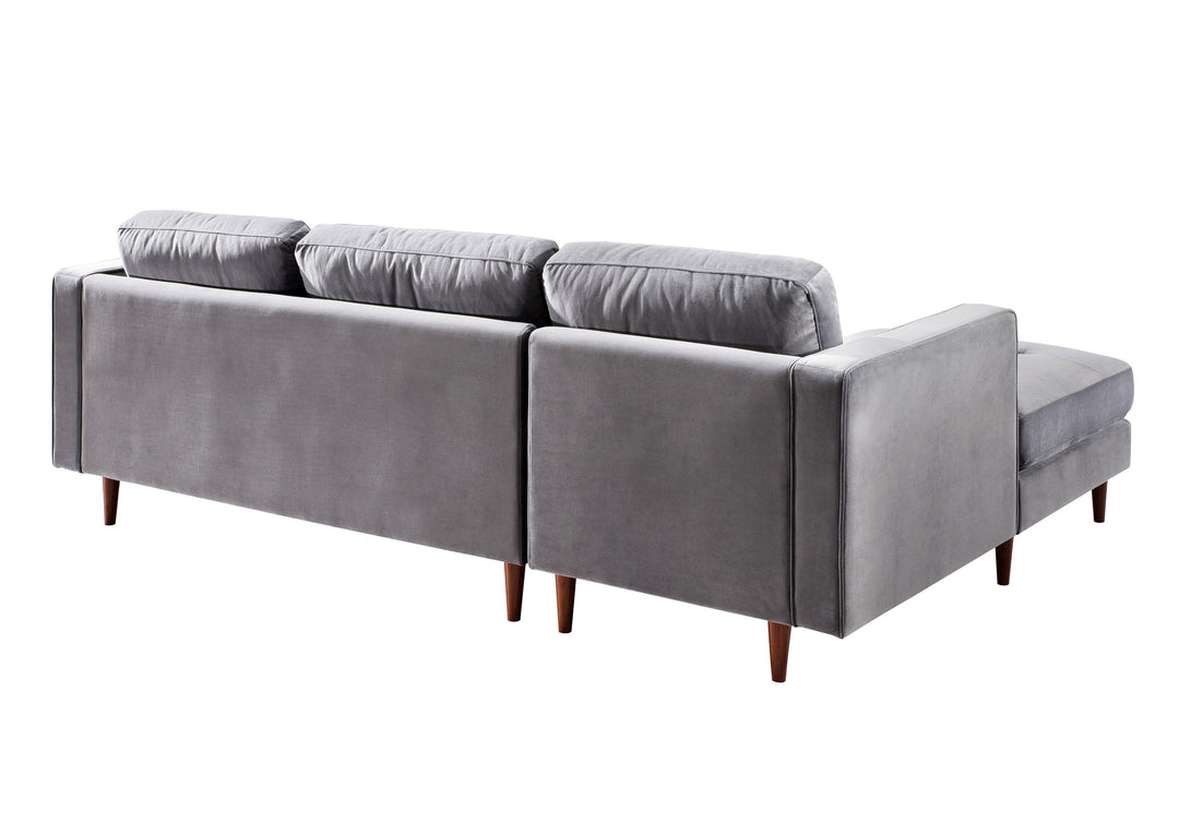 Tilden Velvet Sectional LAF - Gray