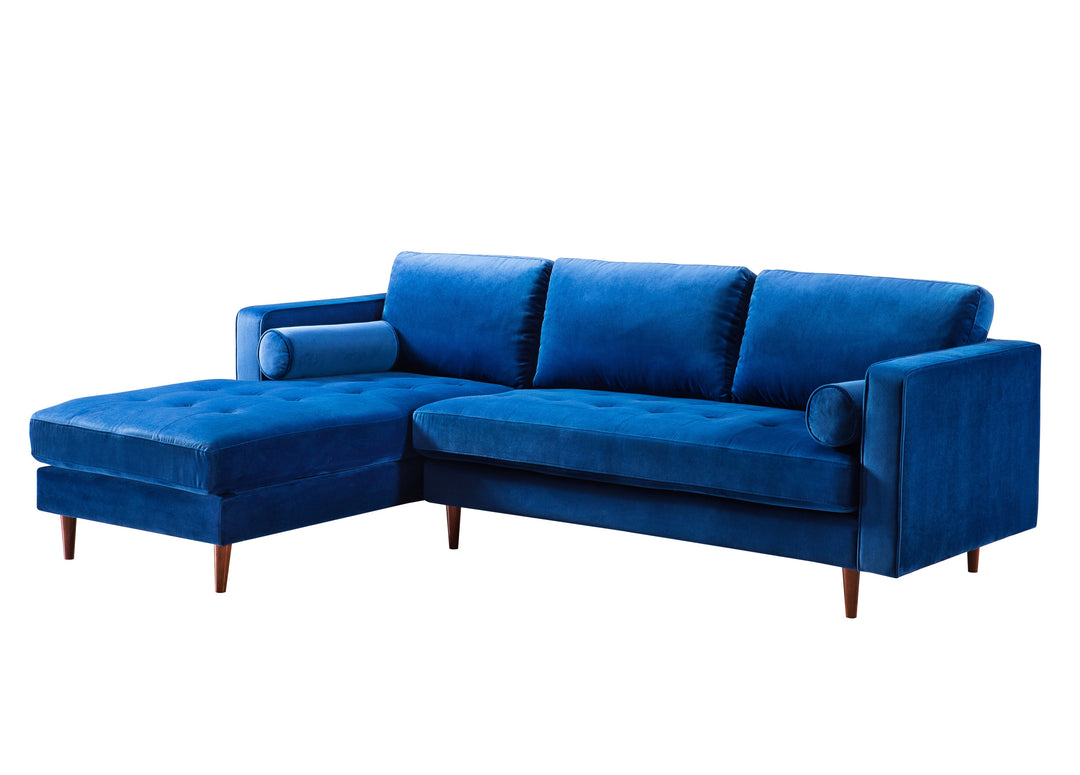 Tilden Velvet Sectional LAF - Navy