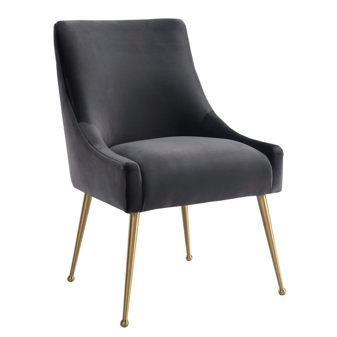 Tori Velvet Side Chair - Charcoal