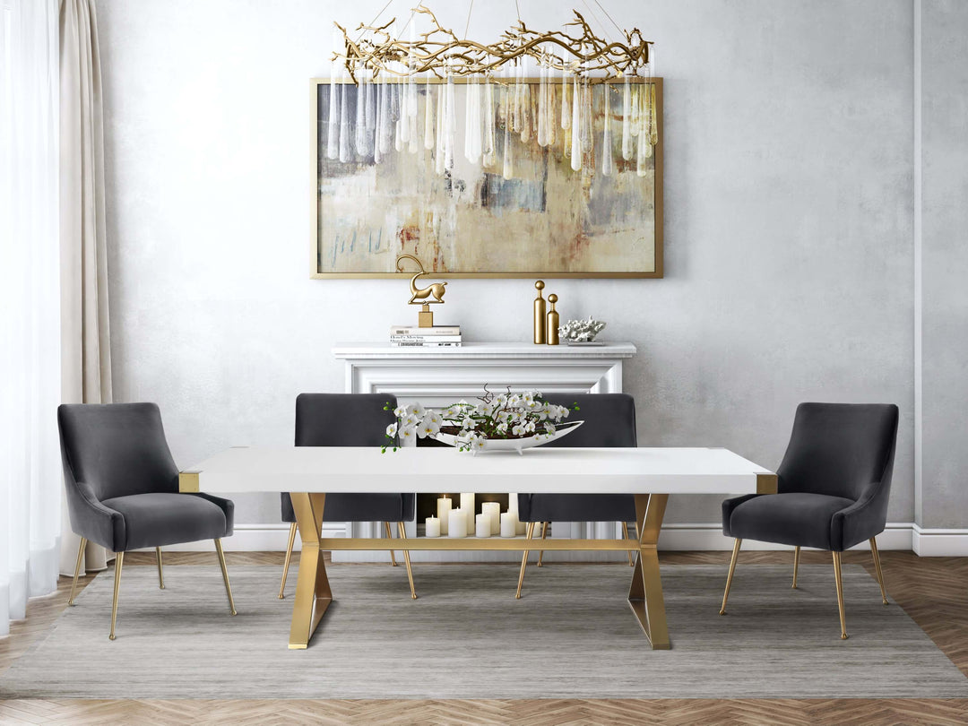 Tori Velvet Side Chair - Charcoal