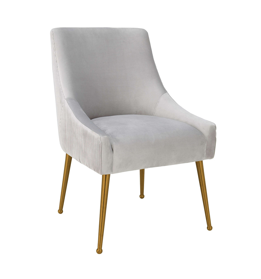 Tori Pleated Velvet Side Chair - Fog