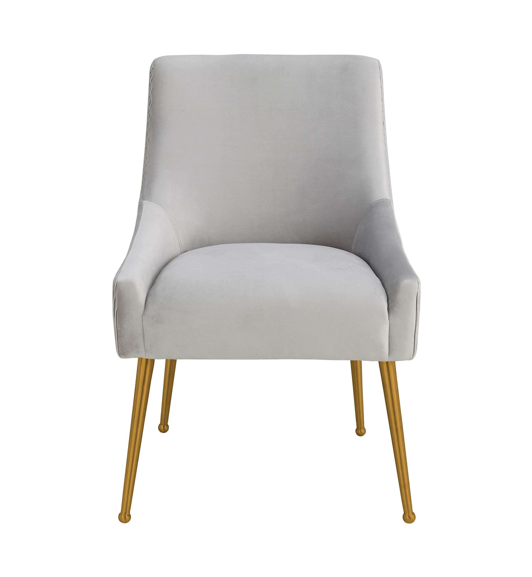 Tori Pleated Velvet Side Chair - Fog