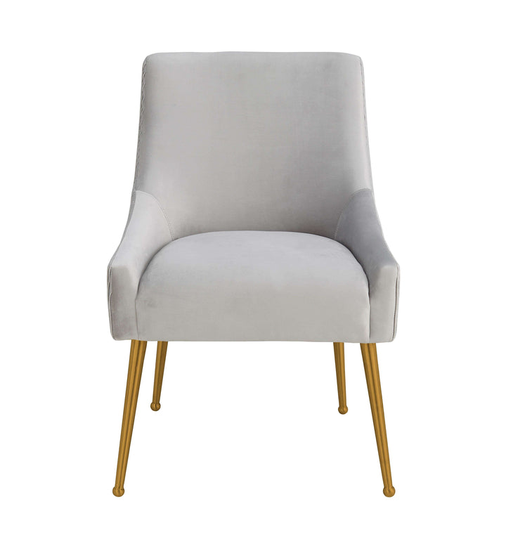 Tori Pleated Velvet Side Chair - Fog