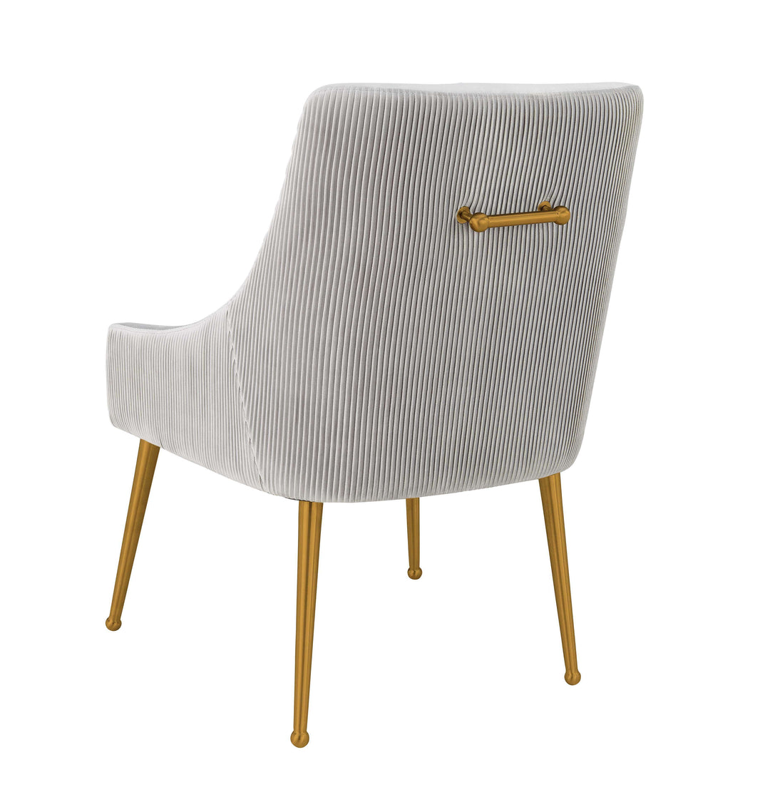 Tori Pleated Velvet Side Chair - Fog