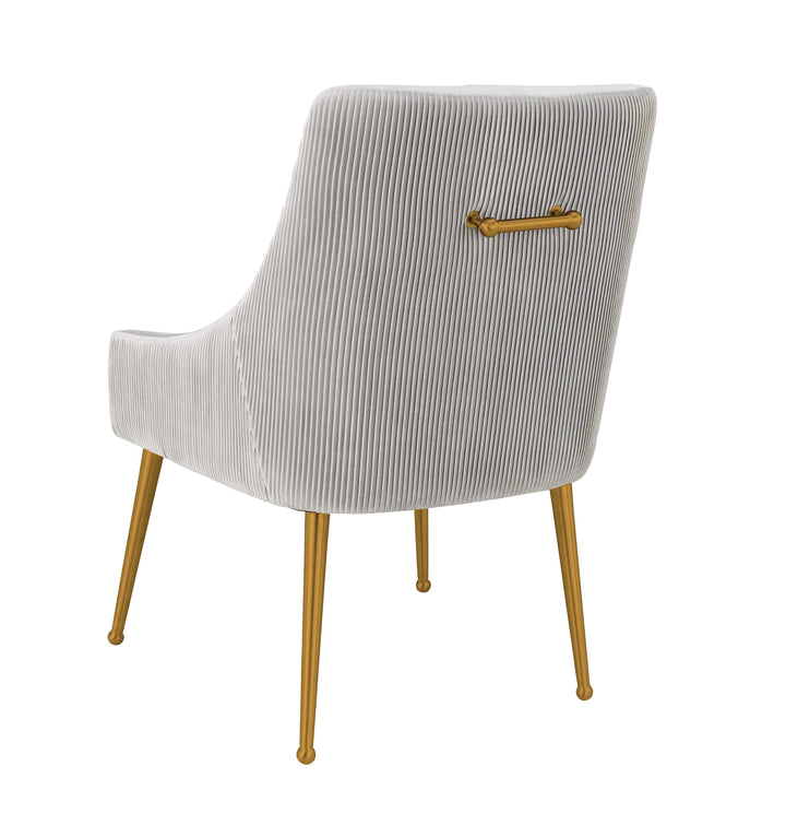 Tori Pleated Velvet Side Chair - Fog