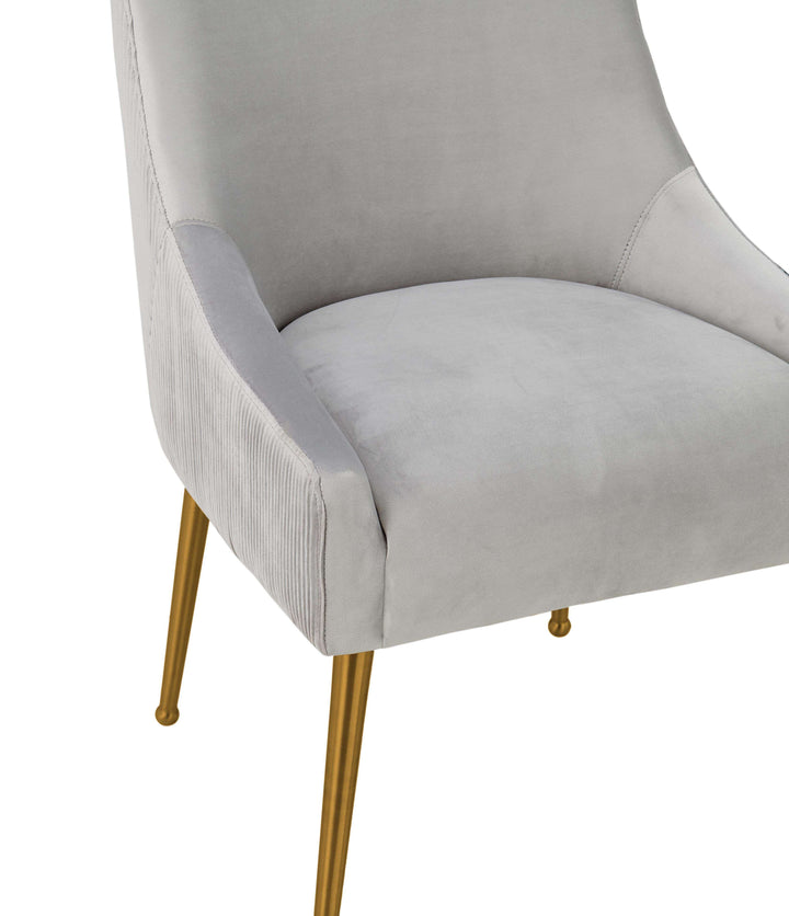 Tori Pleated Velvet Side Chair - Fog
