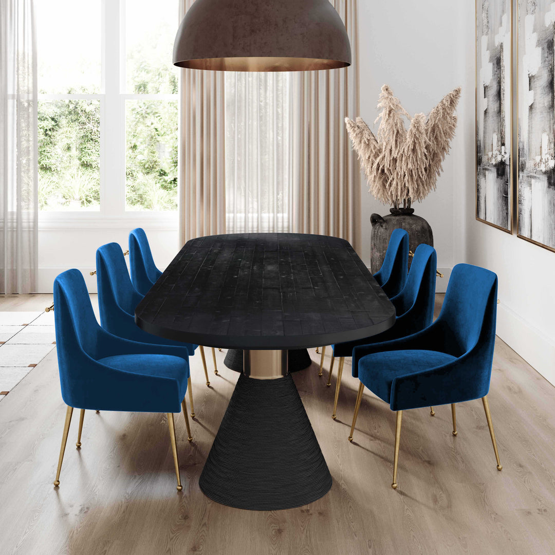 Tori Velvet Side Chair - Navy