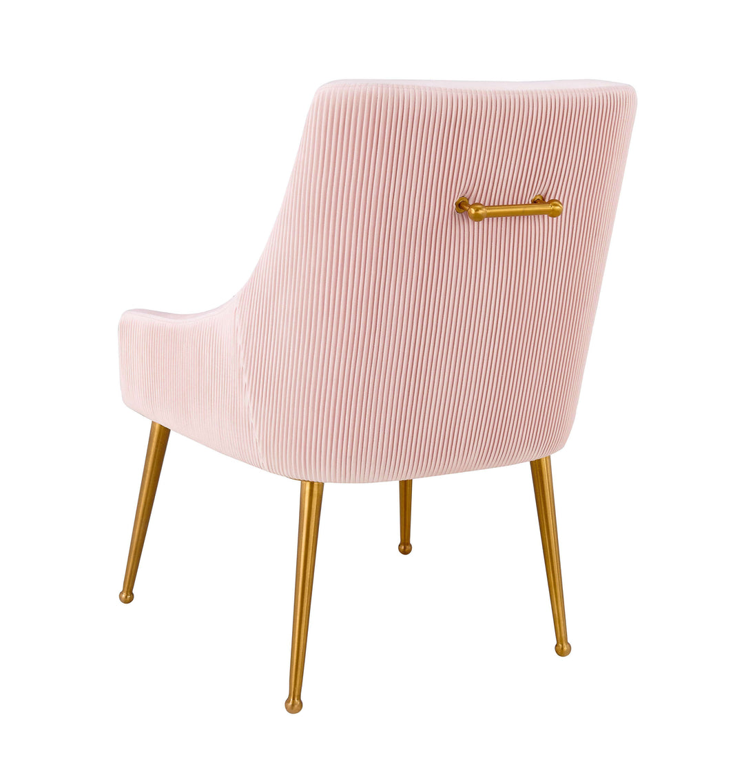 Tori Pleated Velvet Side Chair - Rose