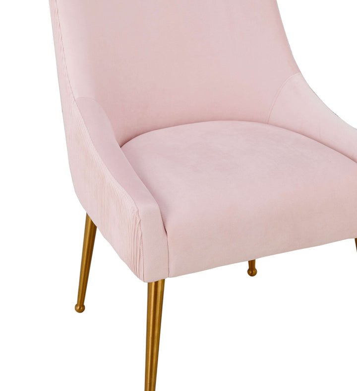 Tori Pleated Velvet Side Chair - Rose
