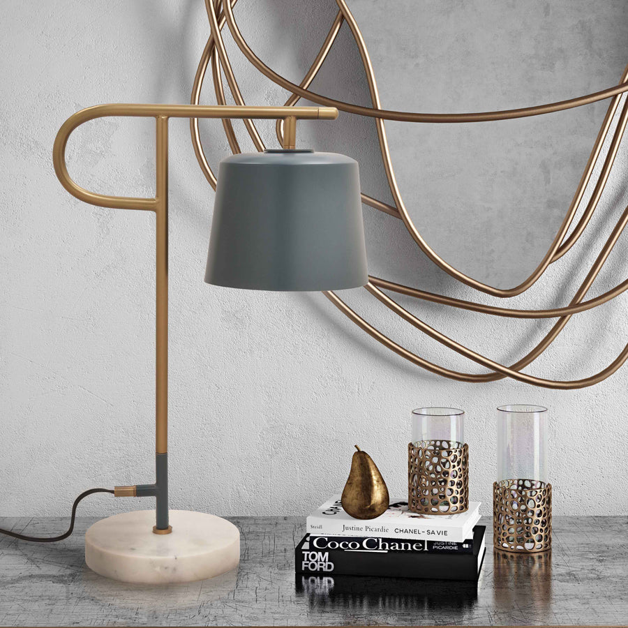 Tower Marble Base Table Lamp
