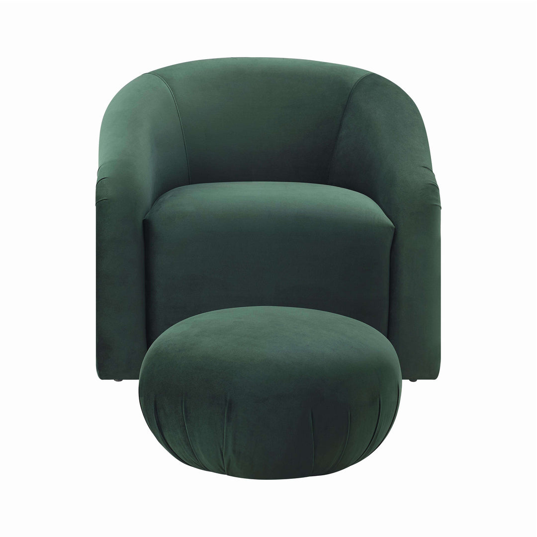 Tuscan Forest Green Velvet Ottoman Set