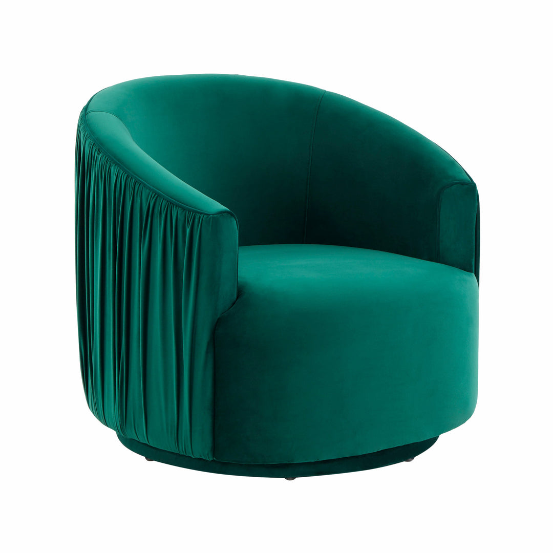 UK Forest Green Pleated Swivel Chair