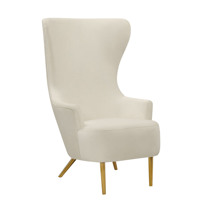 Victoria Cream Velvet Wingback Chair