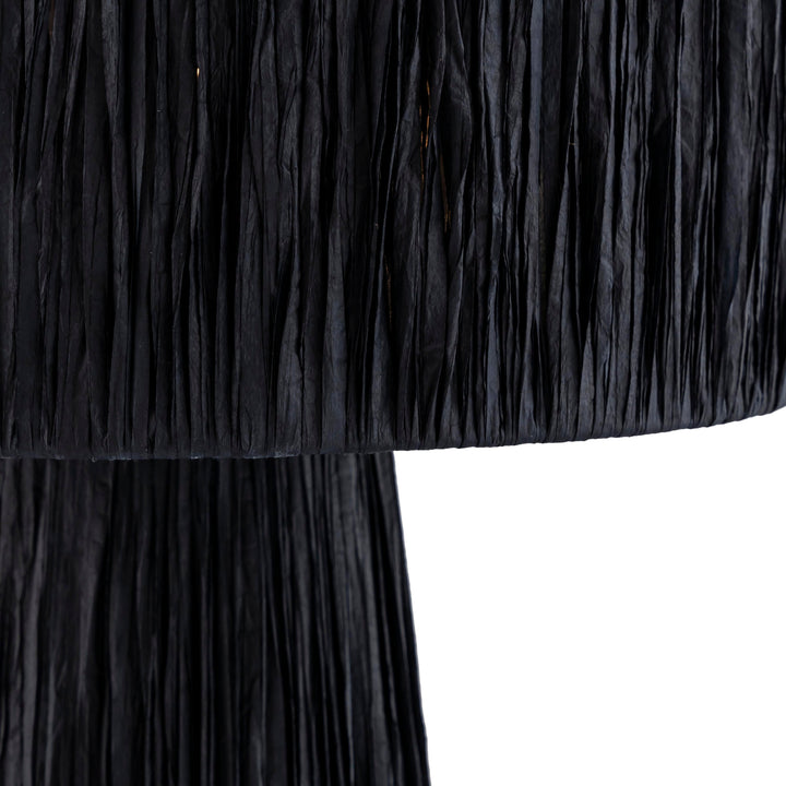 Village Rafia Black Table Lamp