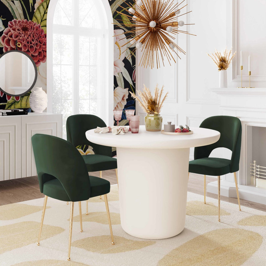 Wave Forest Green Velvet Chair