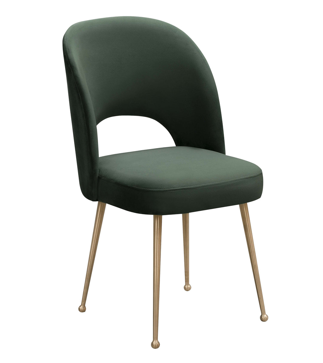 Wave Forest Green Velvet Chair