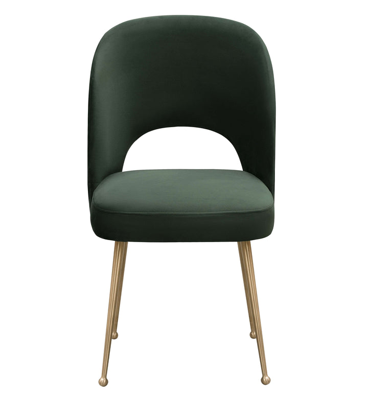 Wave Forest Green Velvet Chair