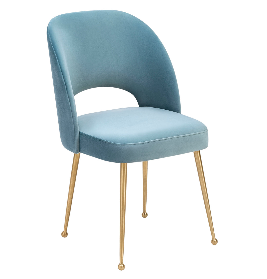 Wave Sea Blue Velvet Chair
