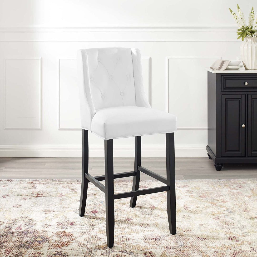 Troban Faux Leather Bar Stool - White
