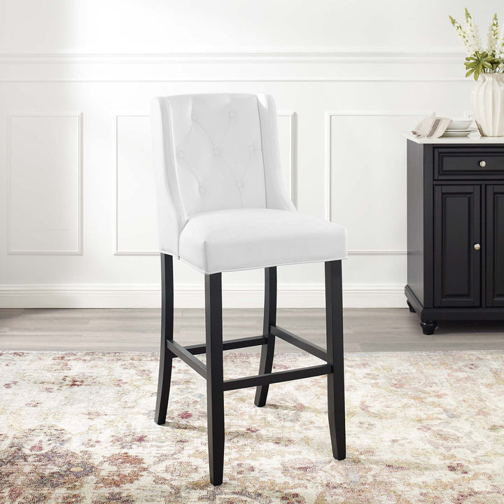 Troban Faux Leather Bar Stool - White