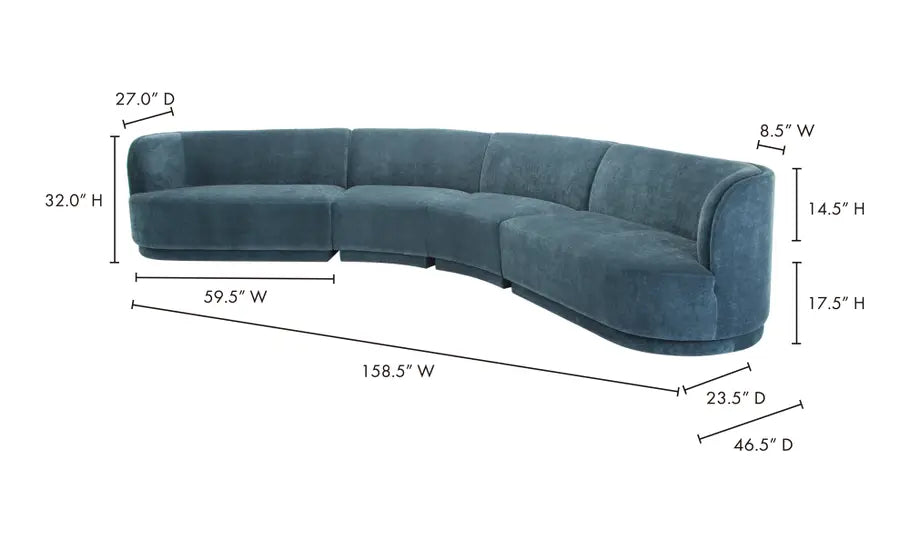 Yun Eclipse Modular Selectional Chairs Left - Blue