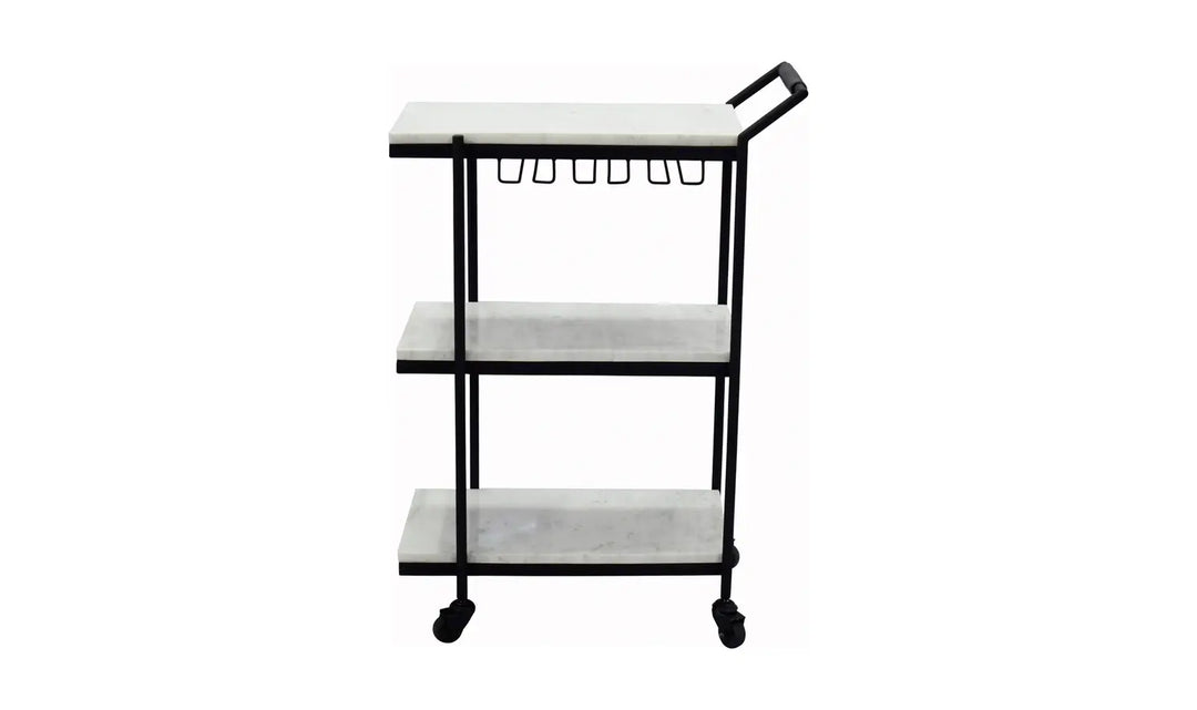 Zara White Marble Bar Cart