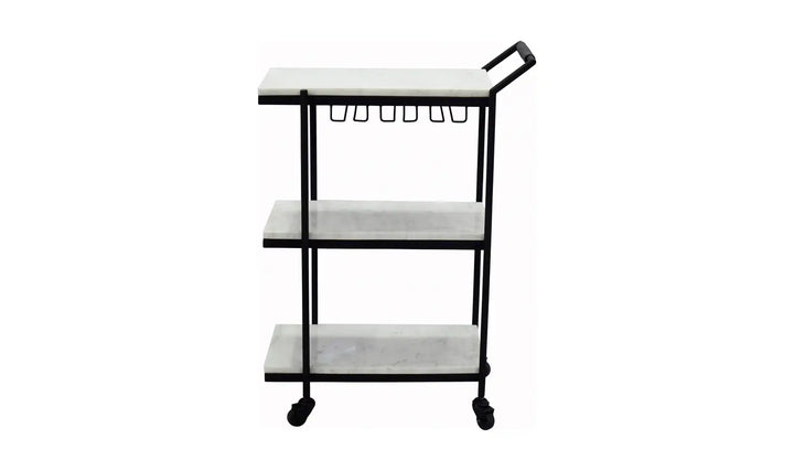 Zara White Marble Bar Cart