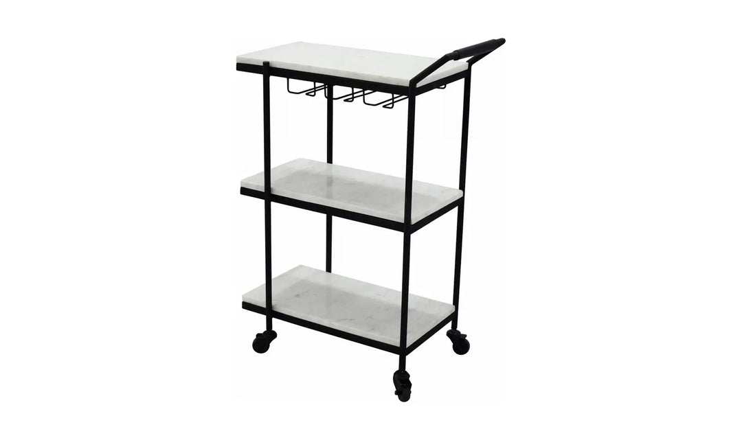 Zara White Marble Bar Cart