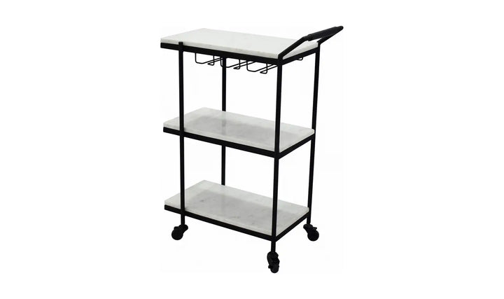 Zara White Marble Bar Cart